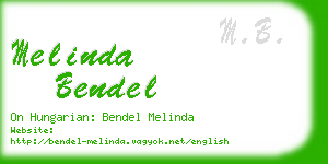 melinda bendel business card
